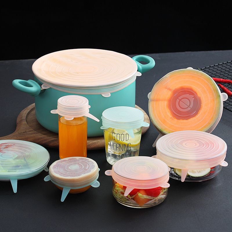 2 SET DE 6 TAPAS DE SILICONA.