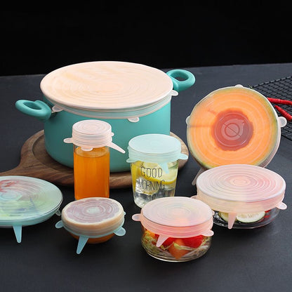 2 SET DE 6 TAPAS DE SILICONA.